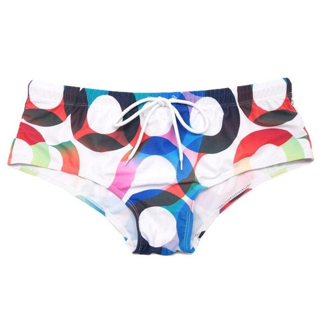 NEW Men Summer Swimwear Boxer Quick Dry Surf Board Beach Swim Trunks Shark,Circle,Bird Printed Man Swim Wear Shorts bathing suit