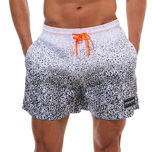 Floral Printed Design Men Quick Drying Summer Beach Shorts Casual Breathable Male Athletic Running Gym Swimwear Shorts