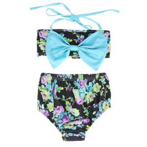 2019 Summer Baby Girls Swimwear Kids Girls Two Pieces Swimsuit Biquin 80-120cm Baby Girls  Two Pieces Children Swimwear Tube top