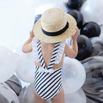 Baby Girls Swimwear One-Piece Swimsuit Stripe Backless Romper Bathing Suit New Lovely Toddler Kid Baby Girls Summer Toddler