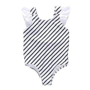 Baby Girls Swimwear One-Piece Swimsuit Stripe Backless Romper Bathing Suit New Lovely Toddler Kid Baby Girls Summer Toddler