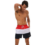 Breathable Stripe Pattern Men Quick Drying Summer Beach Shorts Casual Solid Color Male Athletic Running Gym Swimwear Shorts