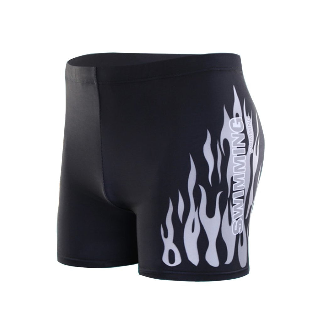 Swimwear Men Swimming Trunks Hot Swimsuits Boxer Shorts Flame Print Swim Suit Beach Lightweight Shorts Wear